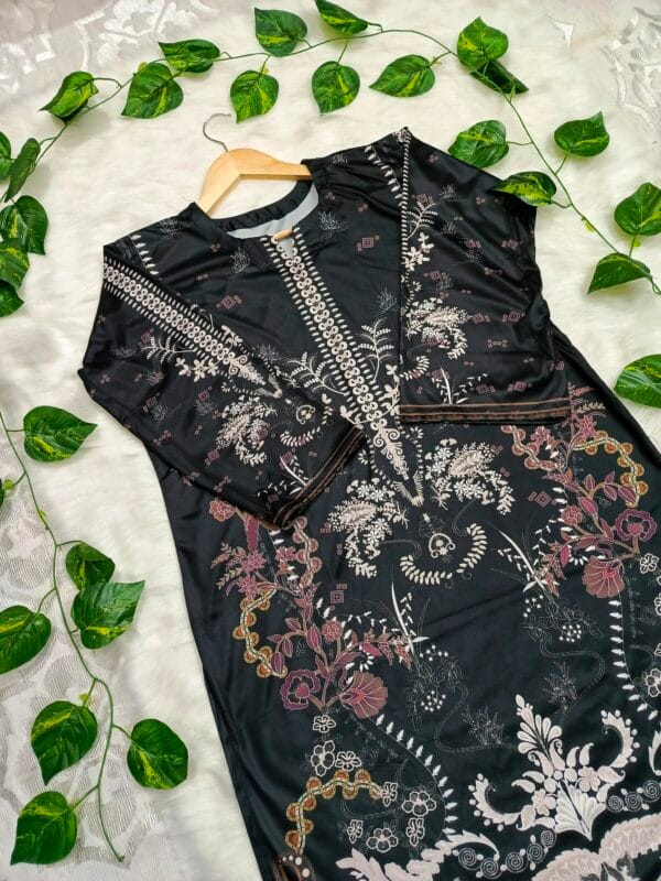 Black Micro Stretch Soft Silk Two Piece