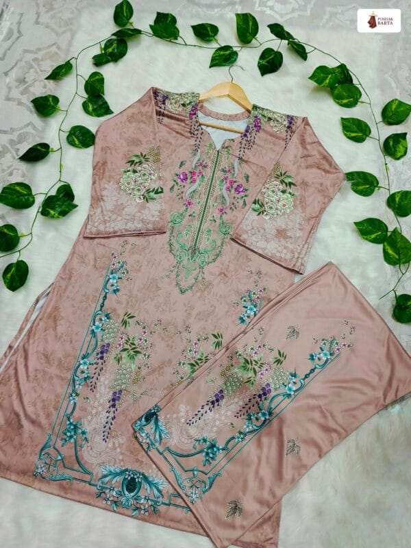 Light Mauve Pink Micro Stretch Soft Silk Two Piece