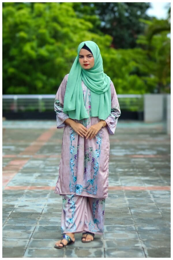 Light Mauve Pink Micro Stretch Soft Silk Two Piece