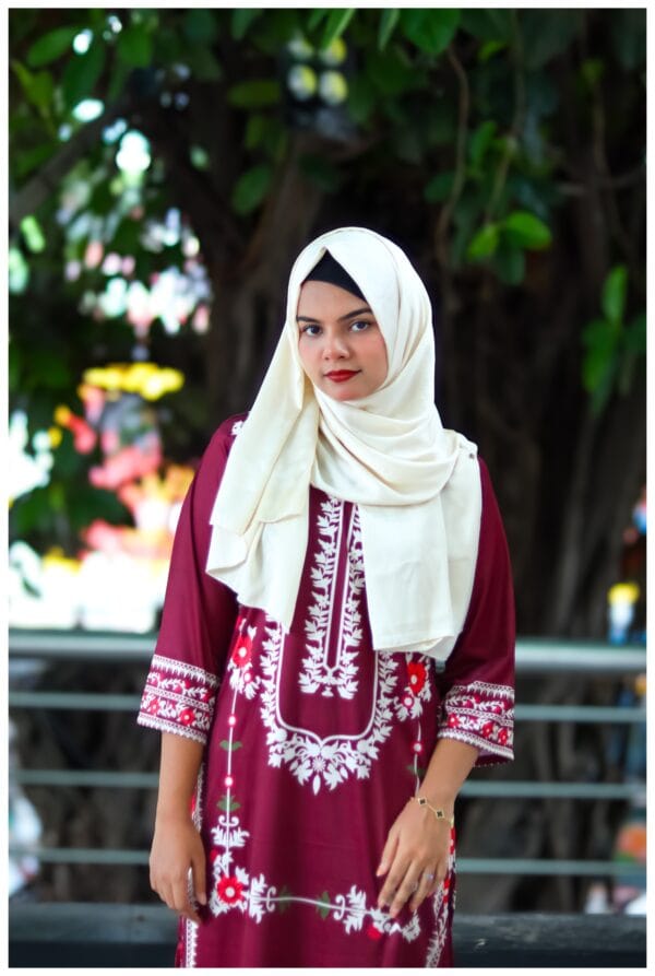 Maroon Micro Stretch Soft Silk Two Piece